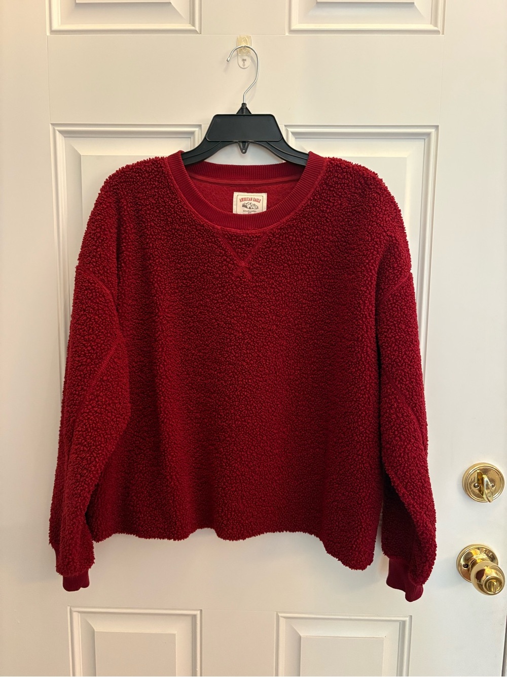 American Eagle Outfitters Plush Crewneck Sweater - Burgundy